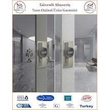 Trendhomm Okul Tipi Pvc Güvenlikli Bariyerli Kapı Kolu - 1 Takım Ön Ve Arka - Gri