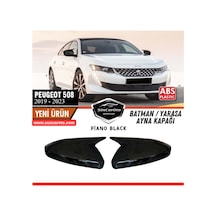 Peugeot 508 2019-2023 Uyumlu Batman Yarasa Ayna Kapağı Piano Black Abs Plastik Sağ Sol Takım 00 Şüscaroto Aksesuar