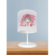 Mekta Home Bebek Ve Çocuk Odası Kurdeleli Kız Desenli Abajur
