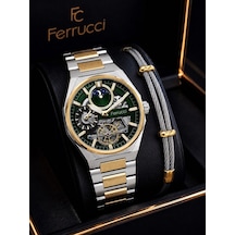 Ferrucci Otomatik Ve Kurmalı Güneş Ve Mehtap Kadranlı 2 Yıl Garantili Erkek Kol Saati Bfc.m3558.s4 Gümüş - Sarı
