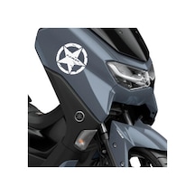 Deeb Army Yamaha Nmax Yıldız Sticker Etiket Mat Beyaz 2 Adet
