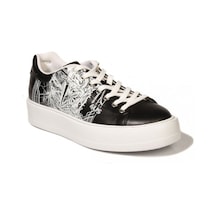Cesare Paciotti Su5stsz Siyah Beyaz Desenlı Deri Sneaker Erkek Ayakkabı Siyah