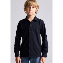 Defacto Regular Fit Katlanabilir Kollu Pike Gömlek Erkek Çocuk H4578a826aunv91 Lacivert-nv91