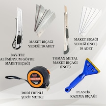 Maket Kazıma Bıçağı ve Şerit Metre Ölçü Seti 6 Parça