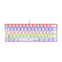 Everest Amber Beyaz Type-c Bağlantılı Rgb Ledli Mekanik Gaming Oyuncu Klavye Q Red Switch