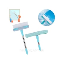 Peluşlu Cam Temizliği Çekçekli 2 in 1 Cam Temizleme Aparatı Yeşil