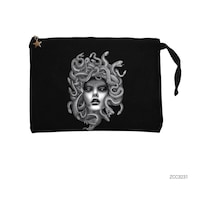 Zepplin Giyim Medusa Siyah Clutch Astarlı Cüzdan / El Çantası Siyah