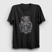 Presmono Unisex Skulls In Flames T-shirt Siyah