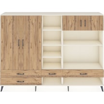 Arges Dolap 12 Raflı 4 Çekmeceli 4 Kapaklı 220x30x163 Aytaşı-çam Aytaşı-çam