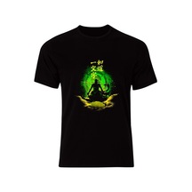 One Piece Zoro Karakterli Anime Baskılı Unisex %100 Pamuk Siyah T-shirt SIYAH