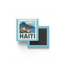 Buzdolap Magneti Haiti Port-au-prince Renkli Posta Pulu Temalı - 9x9 Cm
