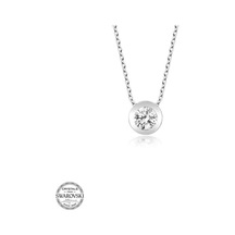 Swarovski Taşlı Gümüş Çember Tektaş Kadın Kolye (523077598)