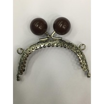 Karantuhafiye Çanta Ve Cüzdan Klipsi Oval 20 Cm Incili Model Gümüş Kahve İnci Gümüş Kahve İnci Çok Renkli