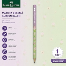 Faber-castell Matcha Desenli Kurşun Kalem 1 Adet 2b Yuvarlak Gövde Yeşil