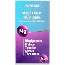 Apexis Magnesium Magnezyum Quintuple 200mg 60 Tablet
