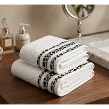 Savana Ekstra Emici %100 Pamuklu 2'li Lüks Aile Banyo Ve El-yüz Havlusu Seti 70x140 + 50x90 Cm Beyaz