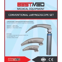 Laringoskop Set 3 Blade 3 Bıçaklı Laringaskop Seti Numara 1 2 3