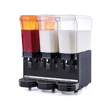 Samıxır Klasik Triple, 1 Fıskiyeli, 2 Karıştırıcılı Soğuk İçecek Dispenseri 20+20+20 Litre Siyah