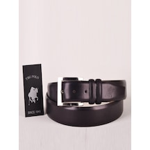Trg Polo 10633 Deri Siyah Klasik Erkek Kemer