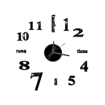 Tenfowee Modern Akrilik Duvar Saati - Sessiz Çalışma, Dıy Dekor, Ev Ofis İçin Şık Tasarım Pil Hariç - Siyah Siyah