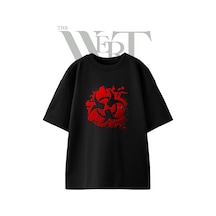 Thewert Biohazard Sharingan Tasarım Baskılı Ünisex Siyah Oversize T-shirt