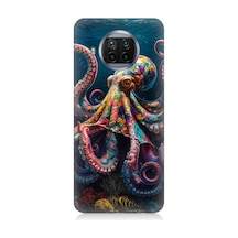 Xiaomi Mi 10t Lite Uyumlu Derinliklerde Sekiz Kol Ahtapot Desenli Silikon Kılıf Çok Renkli