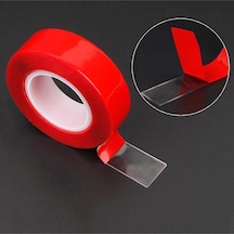 Çift Taraflı Silikon Bant Şeffaf 18 Mm X 2 Metre Montaj Bandı Güçlü Çok Amaçlı Yapıştırıcı 1 Adet