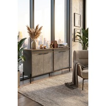 Yurudesign Vista E Ofis Konsol Klasör Dolabı Metal Ayaklı Kahve-B