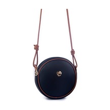 Nas Bag Kadın Yuvarlak Oval Yazlık Moda Çanta Siyah Taba Luna Siyah - Taba