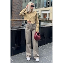 Madmext Sütlü Kahve Straight Wide Kadın Jean Mg2000-sütlü Kahve Sütlü Kahverengi