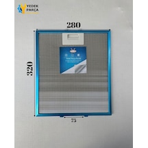 Bosch Uyumlu: Dıw116750 280x320 Mm Aspiratör & Davlumbaz Tel Yağ Filtresi Model: 00363095 - 40472618 28x32 Cm