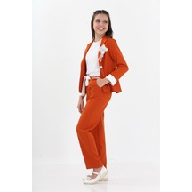 Kız Çocuk Bordo Takım Elbise-ceket Pantolon Bluz 3'lü Set
