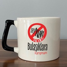Yasakları Yıkarım Bulaşıklara Karışmam Baskılı Siyah Kulplu D Kupa