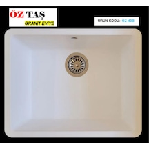 Öztaş ÖZ-43b Granit Mutfak Eviye Beyaz Tek Gözlü 43 x 55 CM