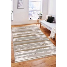 Bej Spor Kaymaz Tabanlı Makinede Yıkanabilir Halı Fh09n11