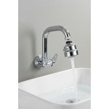 3 Fonksiyonlu Hareketli Başlıklı Duvardan Tek Su Mutfak - Banyo Ve Lavabo Bataryası Krom