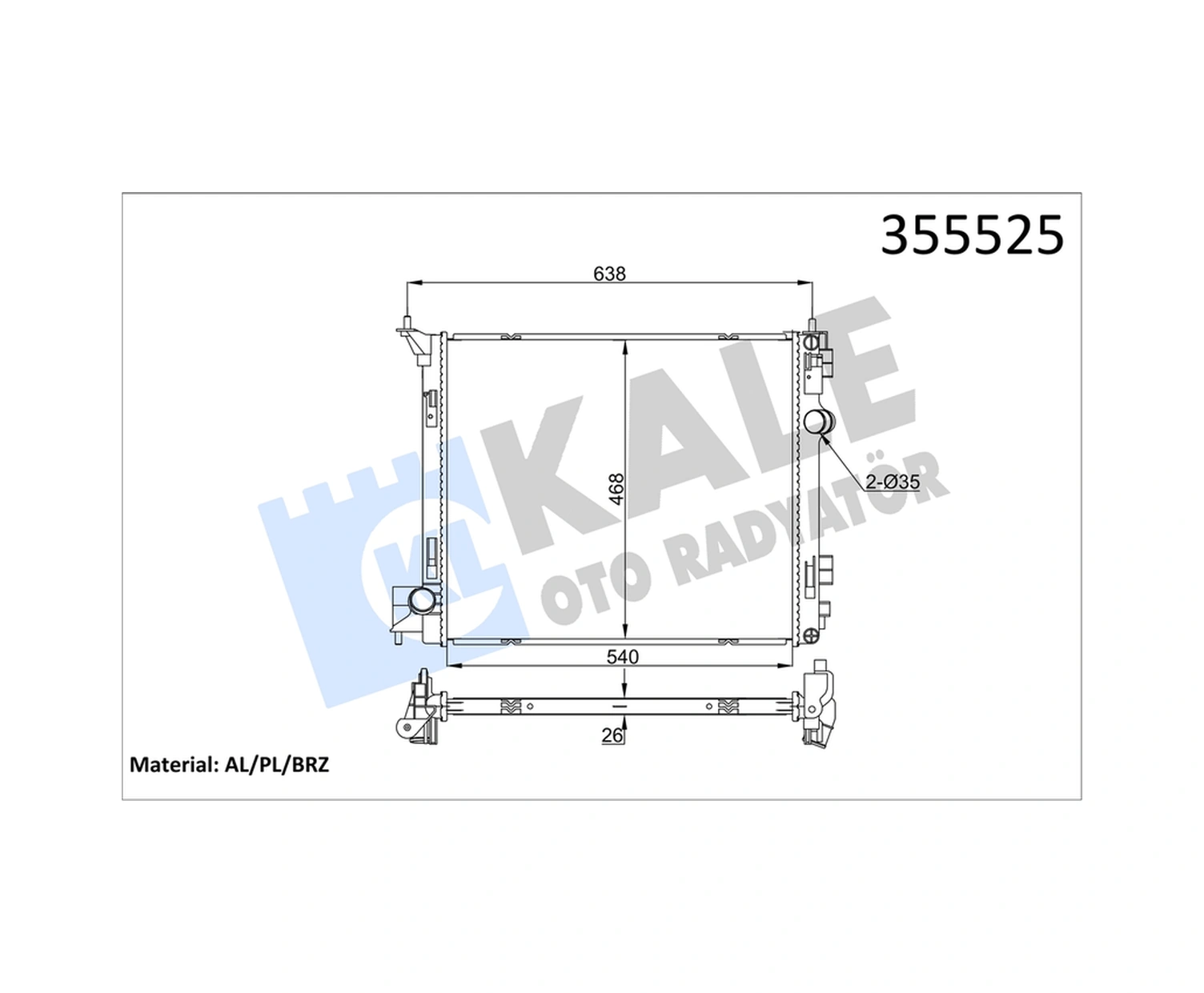 Oto Radyatör 355525 Radyatör Brazıng Nissan X-traıl Radyatör