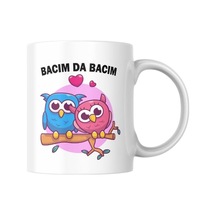 Bacım Baskılı Kupa Bardak Komik Yazılı Hediyelik Çay Kahve Kupası Beyaz - Çok Renkli