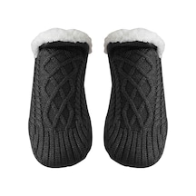 Xiyyadms Evde Kullanım İçin Kaydırmaz Tabanlı Kalın Polar Çorap - Siyah, 40-42 Beden, Unisex DiğER