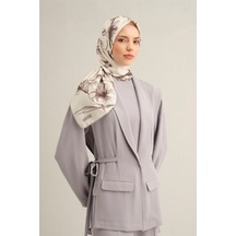 Armine Çiçek Desenli Saf İpek Sura Eşarp 9304 - 90 X 90 / Taş - 80 Taş - 80