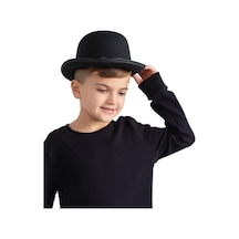 Charlie Chaplin Stil Çocuk Şapkası Siyah Melon Parti Şapkası Diğer