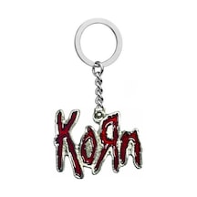 Korn Kırmızı Anahtarlık Metal Rock Müzik Grubu Logolu Unisex Aksesuar