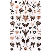 Rose Gold Gothic Butterfly Nail Art Sticker Sw-cs063