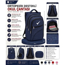 Trendol Fashıon Lıfe Ortopedik Sırt Destekli Okul Çantası 3 Bölmeli Geniş Hacimli, Ayarlanabilir Omuz Askılı Açık Lacivert