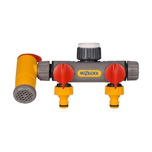 Hozelock 2250H Çift Yönlü, Musluklu, Vanalı Musluk Bağlantısı  1/2" - 3/4" - 1"