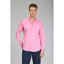 Bisse Alttan Birit Yaka Düğmeli Regular Fit Uk Gömlek Pembe Gmoka1224003 D29 Pembe