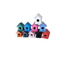 S.t Koleksiyon Hobi Antika Mdf Boyalı Dekoratif Kuş Yuvası 10'lu