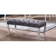 Esertrade Ahşap Ayaklı Kapitone Düğmeli Jerry Kumaşlı Puf/Bench