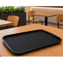 6 Adet Abs Servis Tepsisi Kaymaz Yüzeyli 27x36 Cm Siyah Renk Endüstriyel Kullanıma Uygun, Kırılmaz, Bpa Free 7 Renk Seçenekli