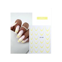 Tırnak Sticker 5d Fransız Manikür Şablonu Sarı